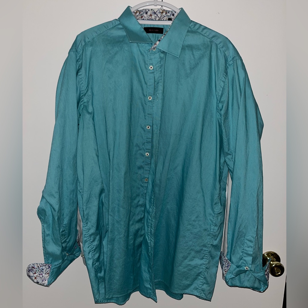Teal ‘Sand’ Button Down